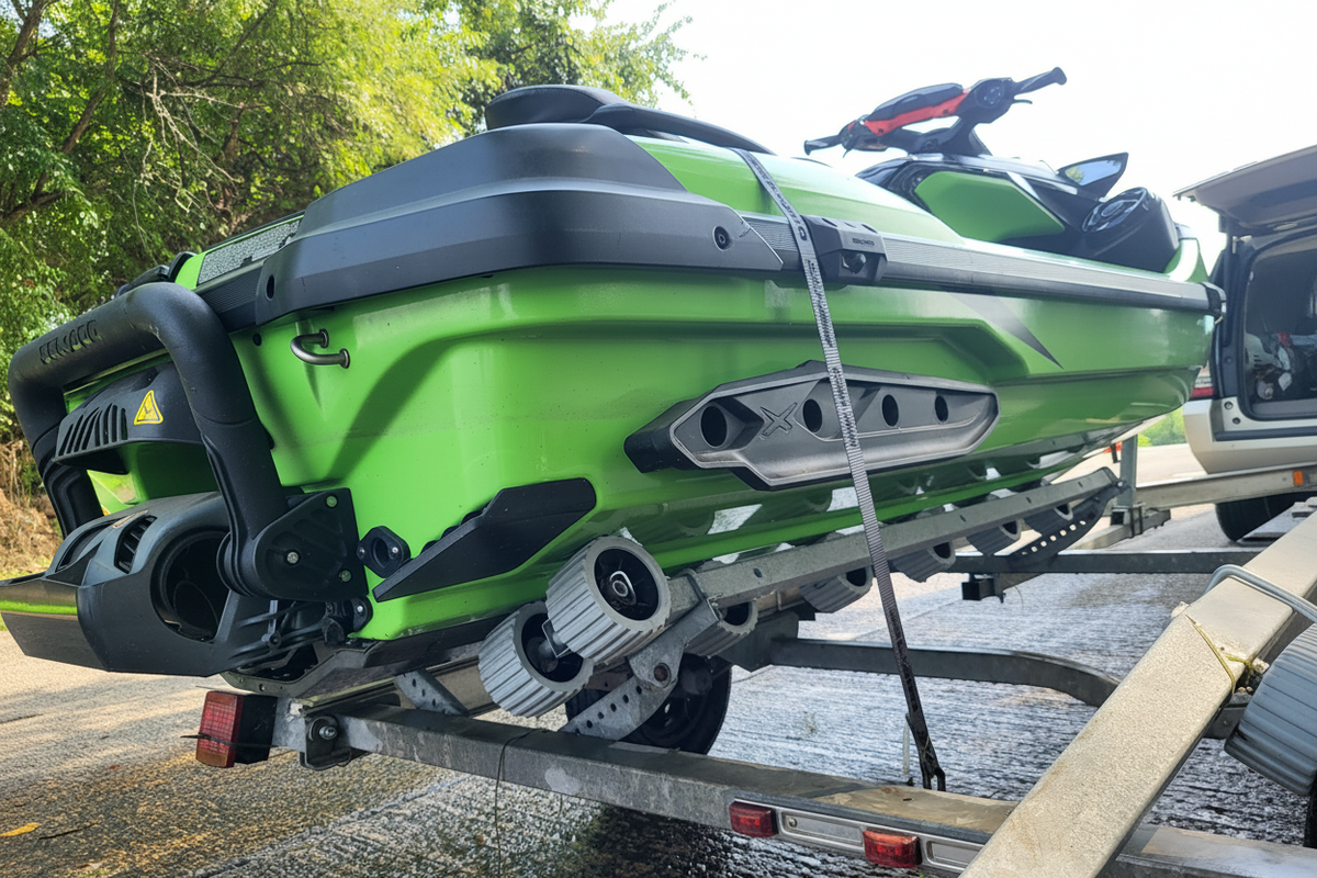 PWC on trailer - no tags or branding