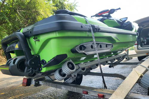 PWC on trailer - no tags or branding