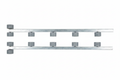 Roller conveyor frame on white background